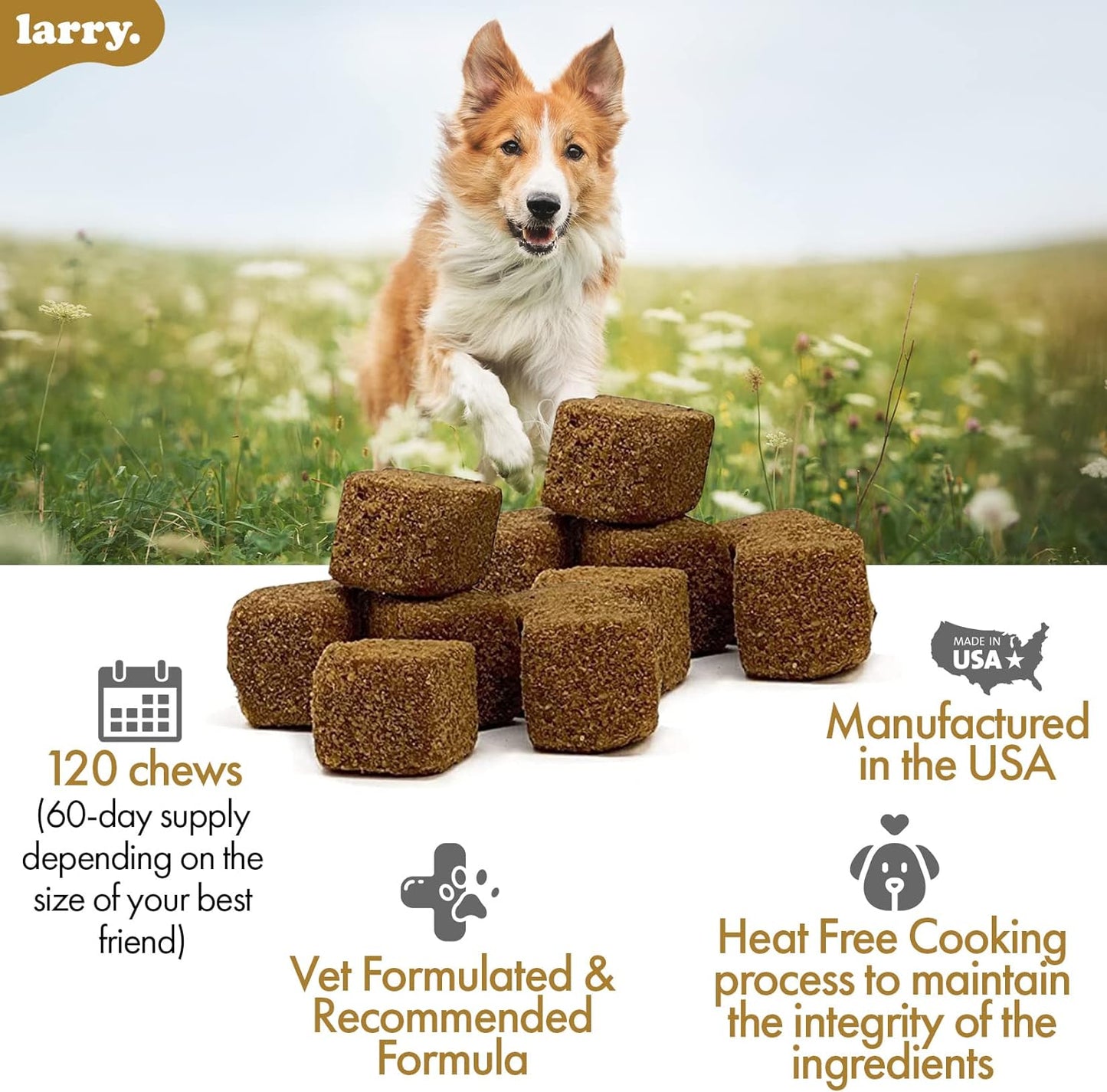 Larry 8-1 Multivitamin for Heart Health, Skin & Coat, Digestion & More